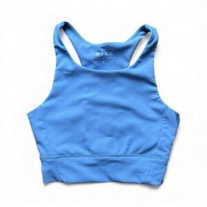 Wilo Women’s Base Ribbed Performance Sports Bra Size Small Sky Blue